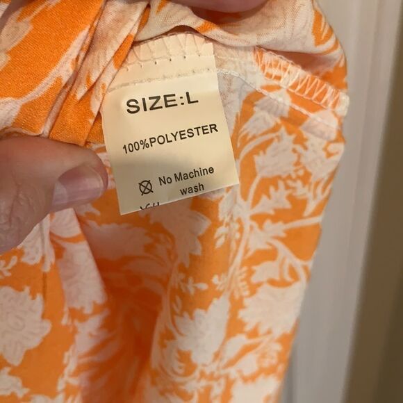 New C+D+M Collection orange floral blouse - Picture 4 of 6
